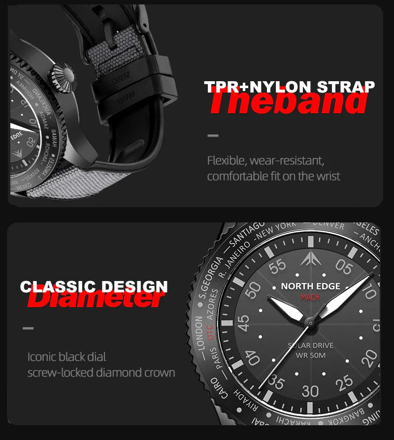 Mach Solar Powered Sports Watch – North Edge product photo – Lost Lake Outdoor