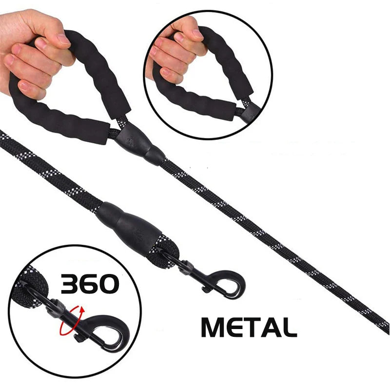 Strong Dog Leash, reflective and padded handle.