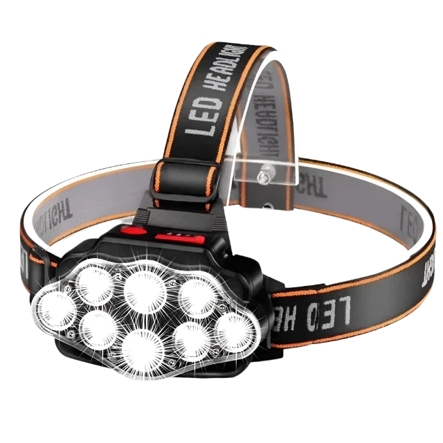 Fishing Headlamp - Head Torch - 8 LED Plus