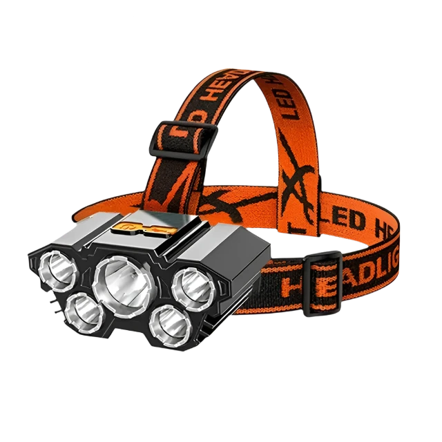 Fishing Headlamp - Head Torch - 5 LED Beam