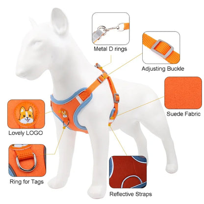 Dog Harness, adjustable reflective no-pull vest.