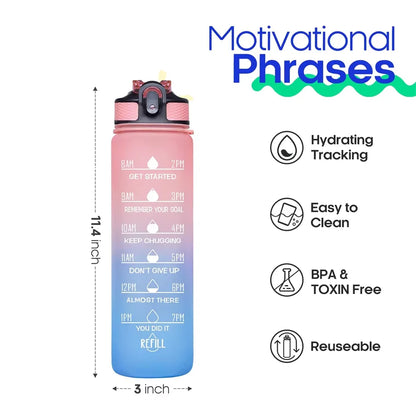 Motivational Water Bottle - 32oz Water Bottle