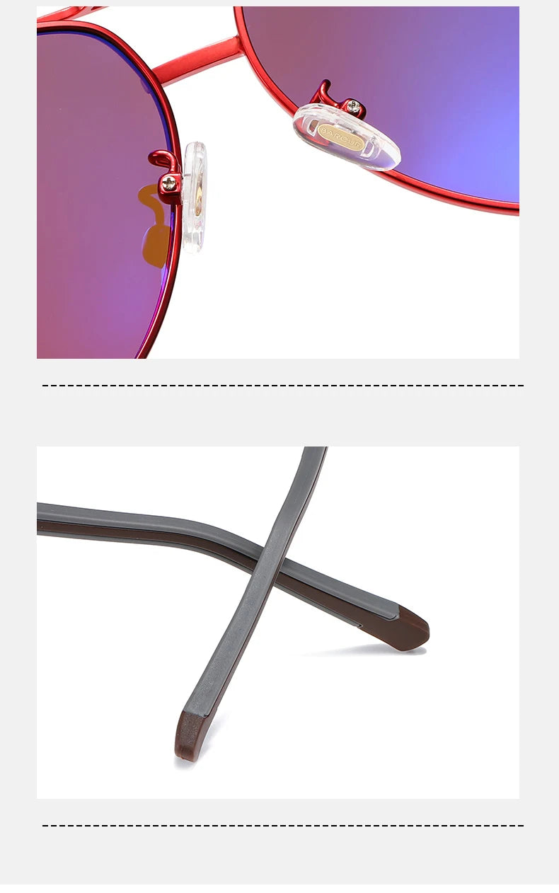 UV400 Polarized Sunglasses with vintage pilot frame.
