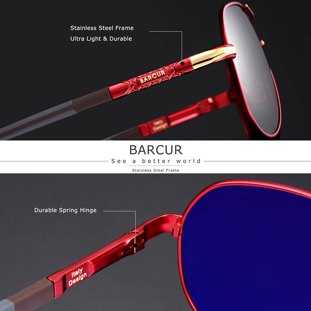 UV400 Polarized Sunglasses with vintage pilot frame.