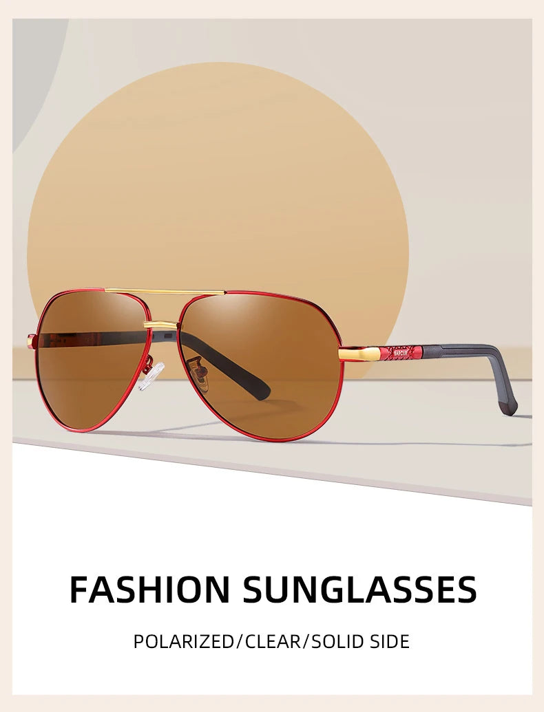 UV400 Polarized Sunglasses with vintage pilot frame.