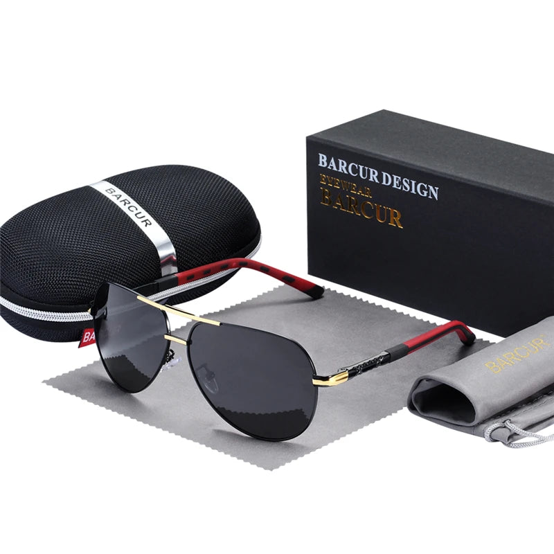 UV400 Polarized Sunglasses with vintage pilot frame.