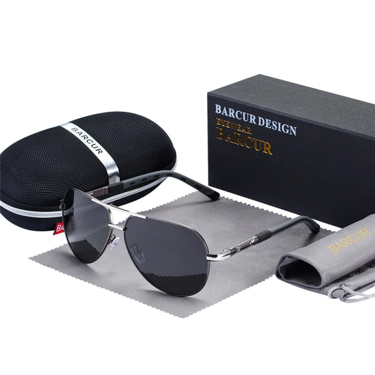 UV400 Polarized Sunglasses with vintage pilot frame.