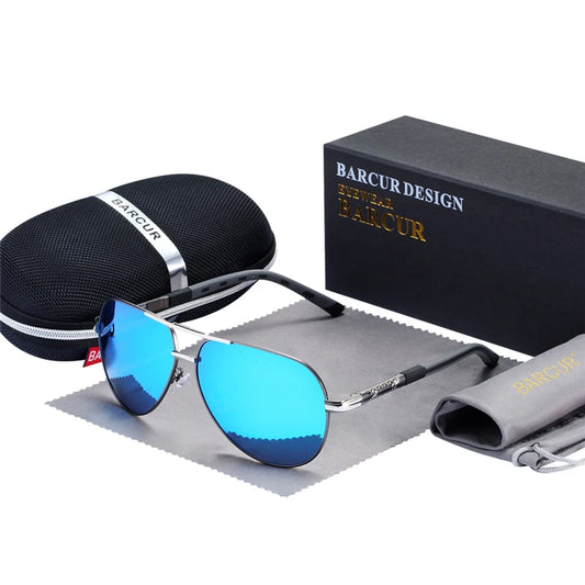 UV400 Polarized Sunglasses with vintage pilot frame.