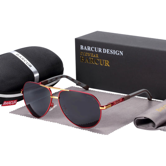UV400 Polarized Sunglasses with vintage pilot frame.