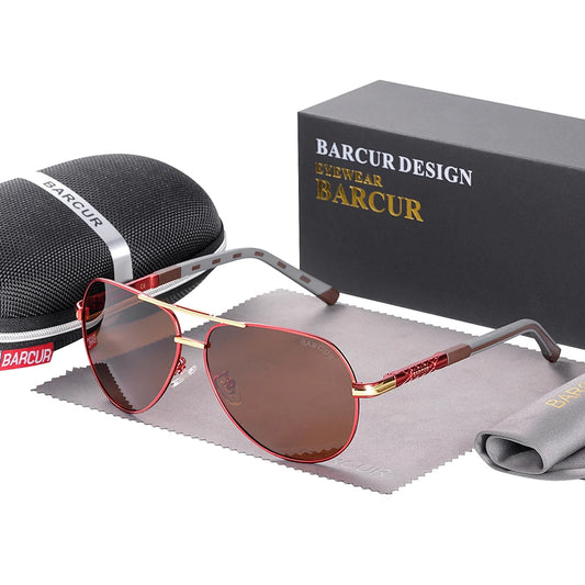 UV400 Polarized Sunglasses with vintage pilot frame.