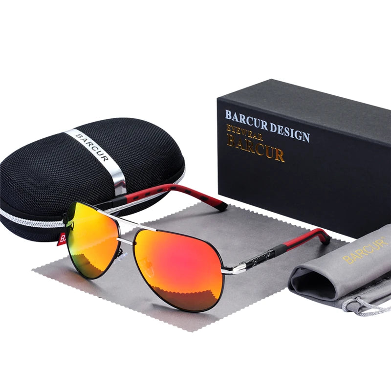 UV400 Polarized Sunglasses with vintage pilot frame.