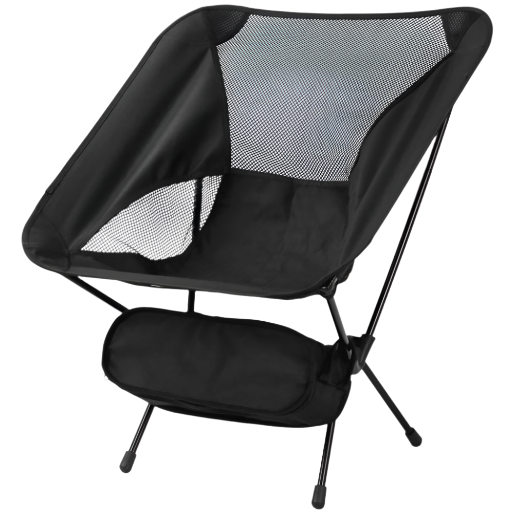 Black Ultralight Camp Chair, portable and foldable