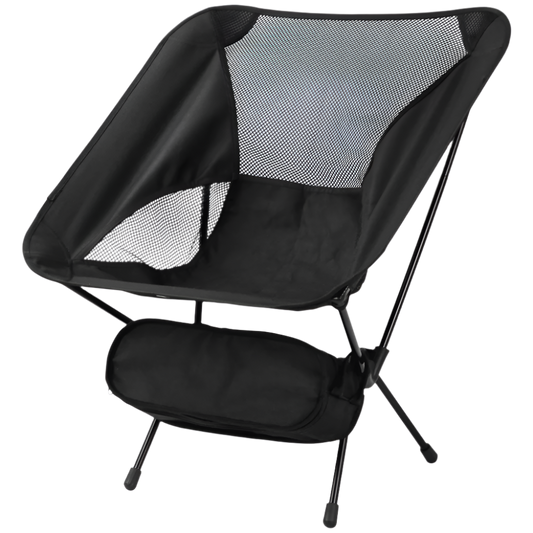 Black Ultralight Camp Chair, portable and foldable