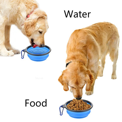 Collapsible Dog Bowl, portable silicone travel dish.