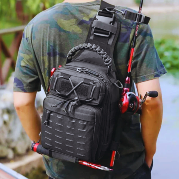 Tactical Chest Sling Backpack: Compact, versatile, MOLLE-ready with night reflectivity, breathable backing, and organized multi-layer pockets.