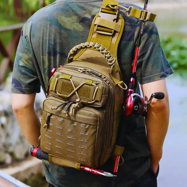 Tactical Chest Sling Backpack: Compact, versatile, MOLLE-ready with night reflectivity, breathable backing, and organized multi-layer pockets.