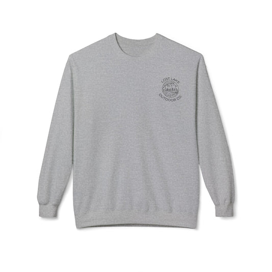 Gray Heavy Sweatshirt, unisex crewneck design.