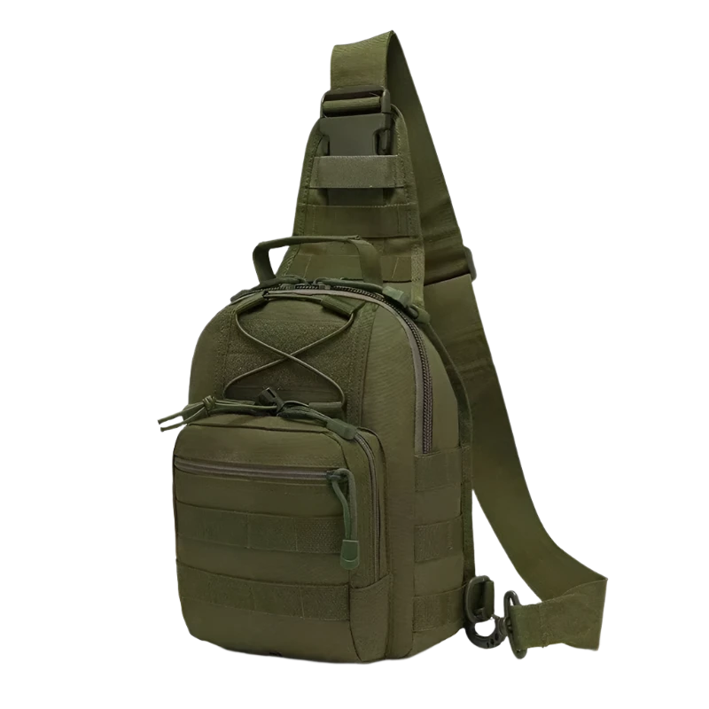 Green MOLLE Sling Backpack, compact and versatile