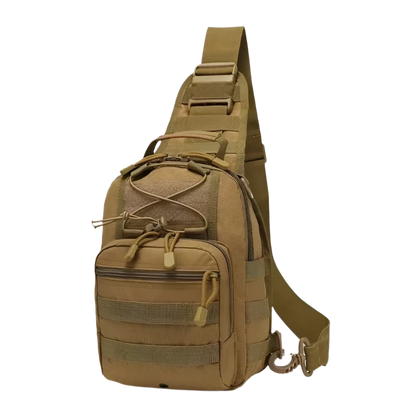 Khaki MOLLE Sling Backpack, compact and versatile