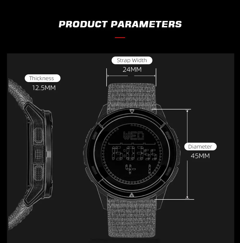 Outdoor Digital Watch with carbon fiber build.