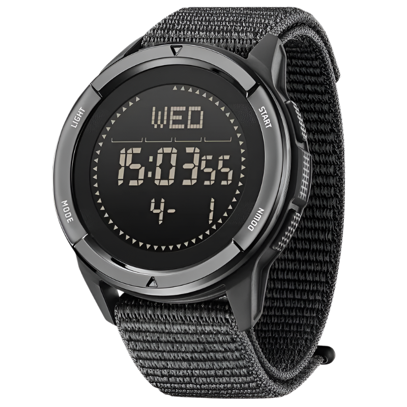 Outdoor Digital Watch with carbon fiber build.