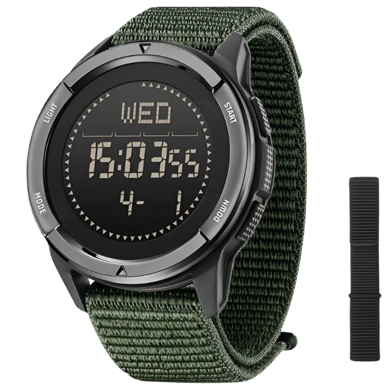 Outdoor Digital Watch with carbon fiber build.