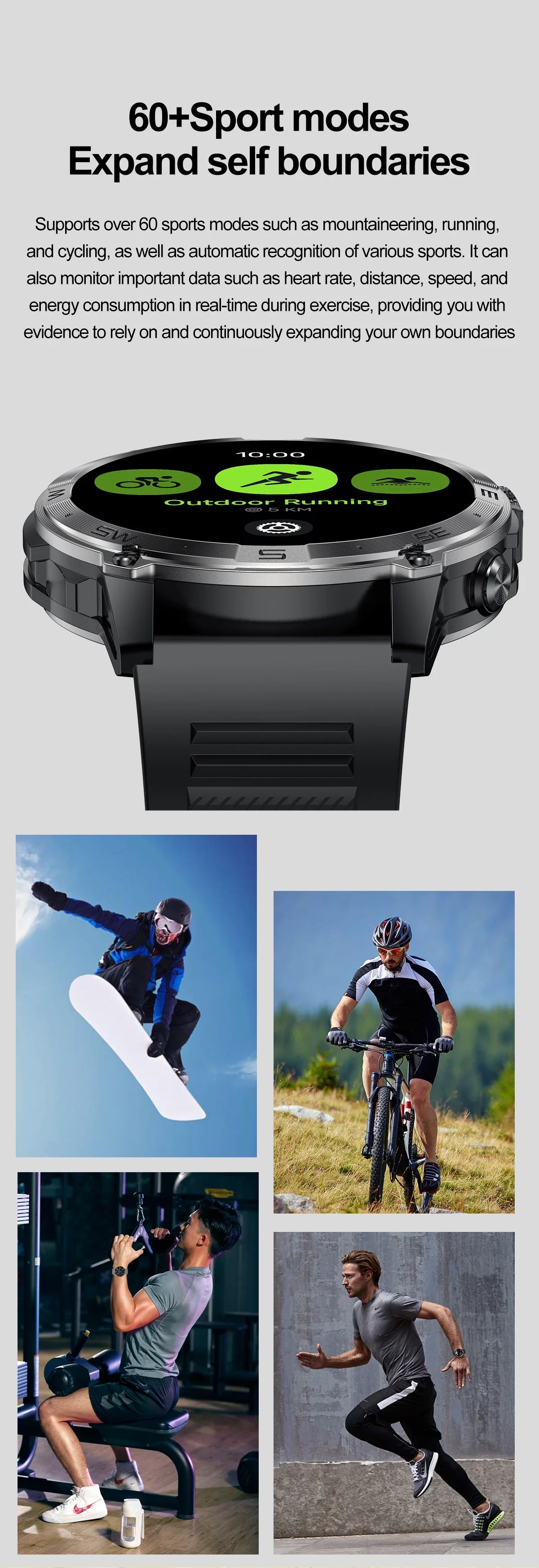 Amoled GPS Sport Smartwatch – North Edge product photo – Lost Lake Outdoor