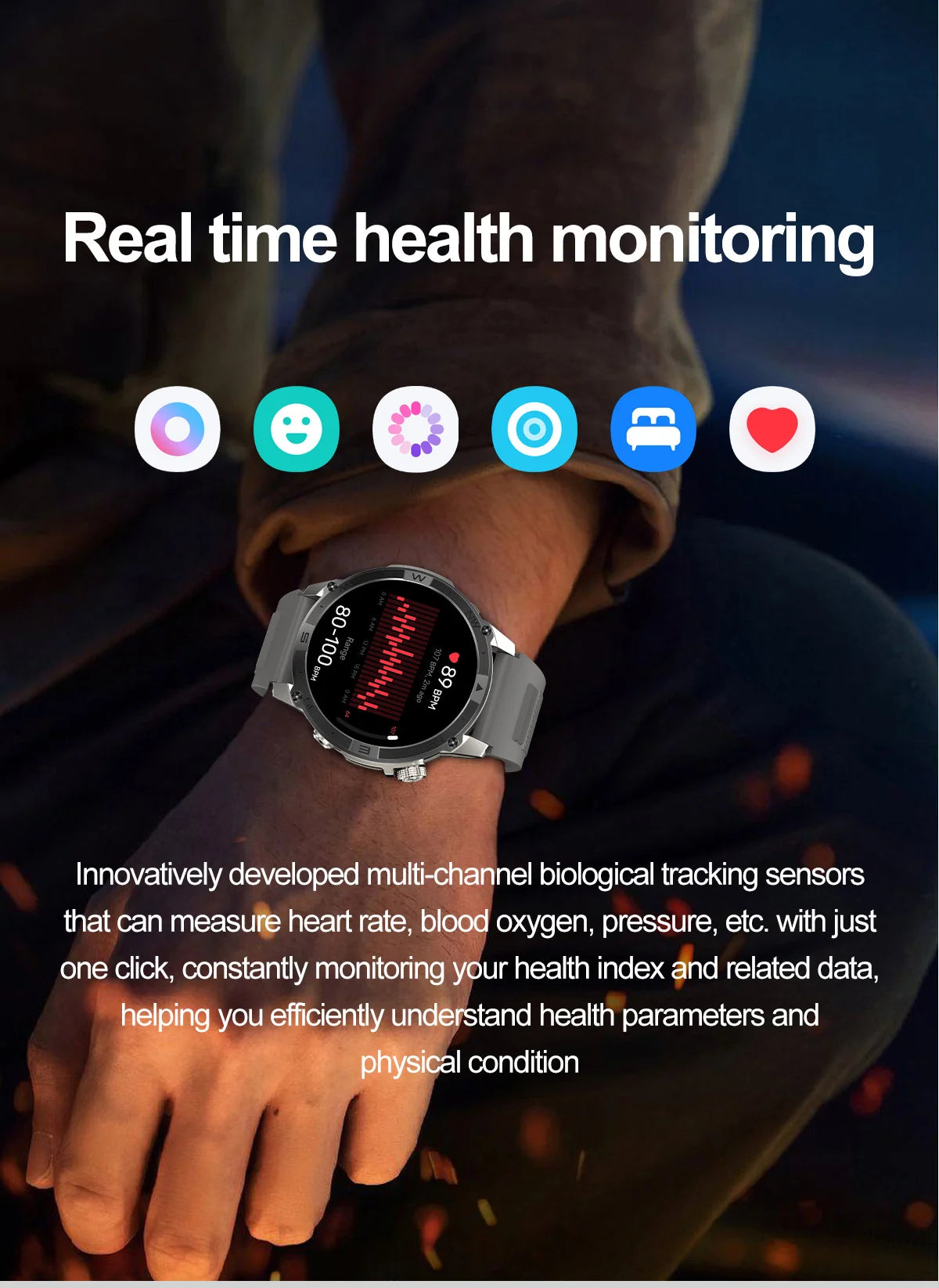 AMOLED Smart Watch with GPS tracking.