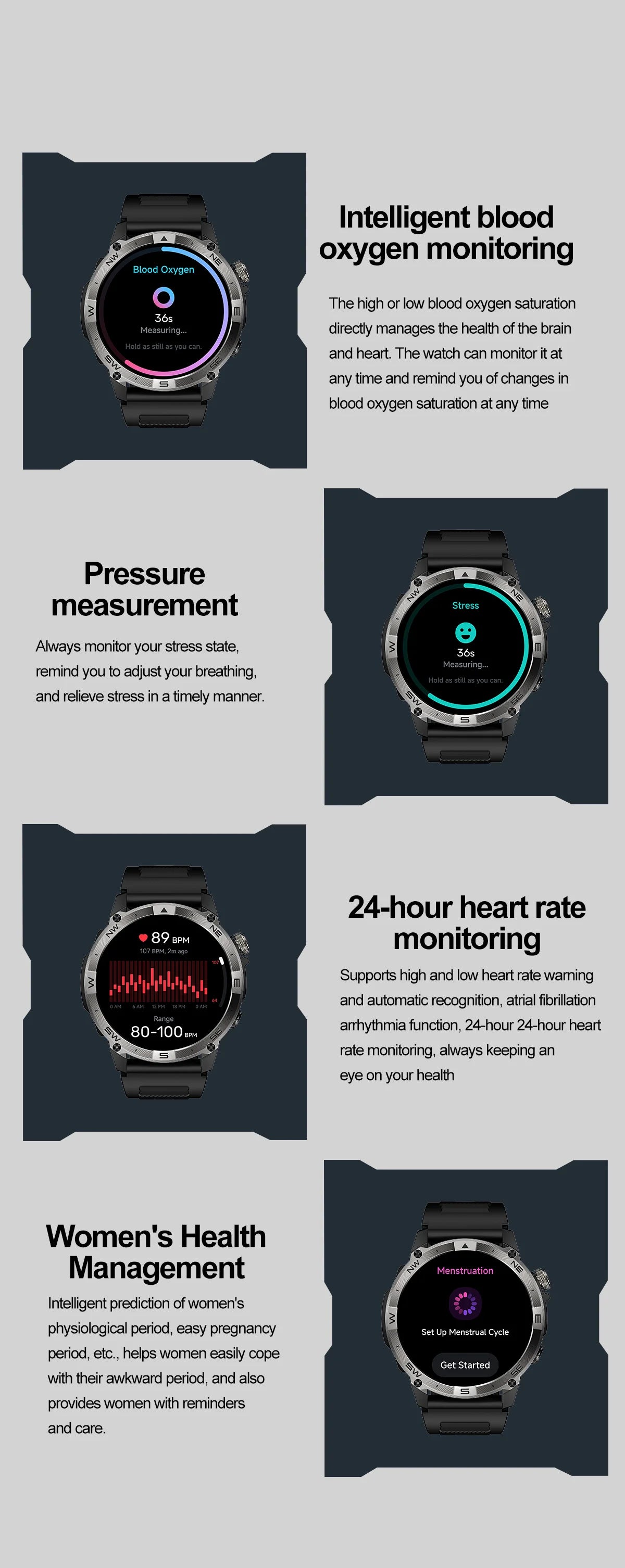 AMOLED Smart Watch with GPS tracking.