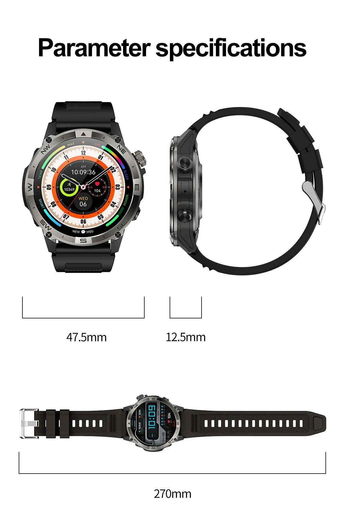 Amoled GPS Sport Smartwatch – North Edge product photo – Lost Lake Outdoor