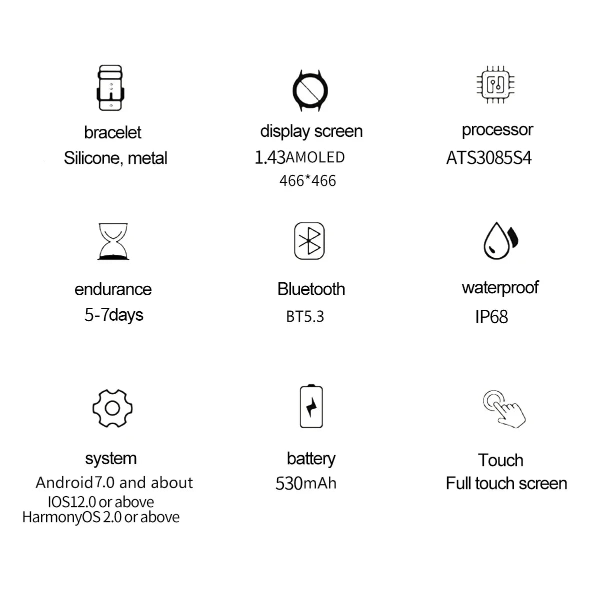 Amoled GPS Sport Smartwatch – North Edge product photo – Lost Lake Outdoor