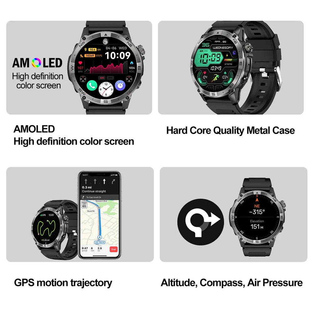 AMOLED Smart Watch with GPS tracking.