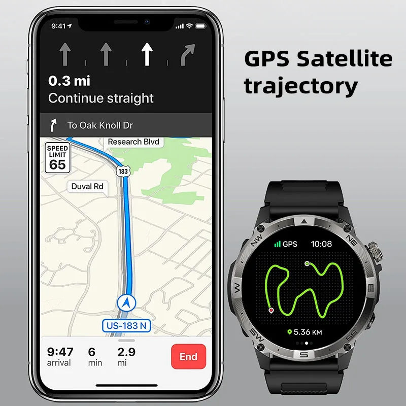 AMOLED Smart Watch with GPS tracking.