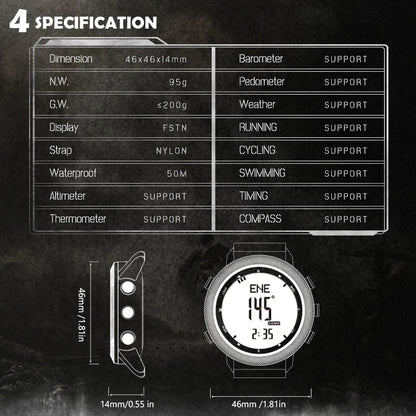 Outdoor Digital Watch with tactical features.