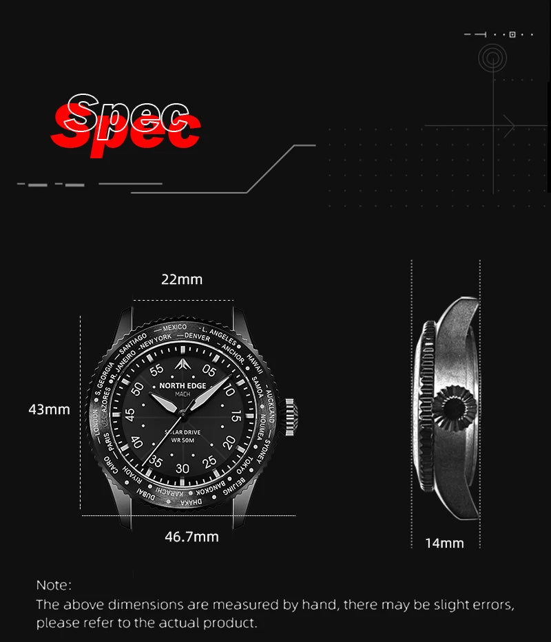 Solar Powered Watch with rugged design.