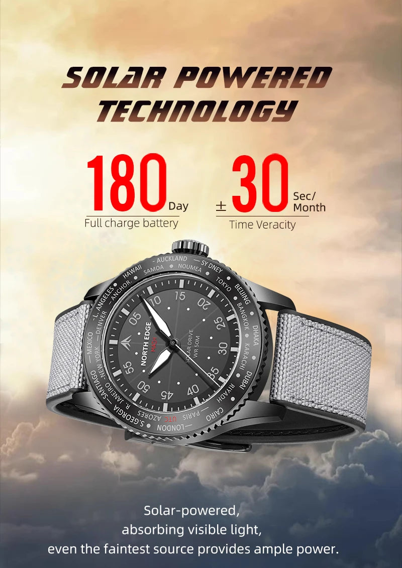 Solar Powered Watch with rugged design.