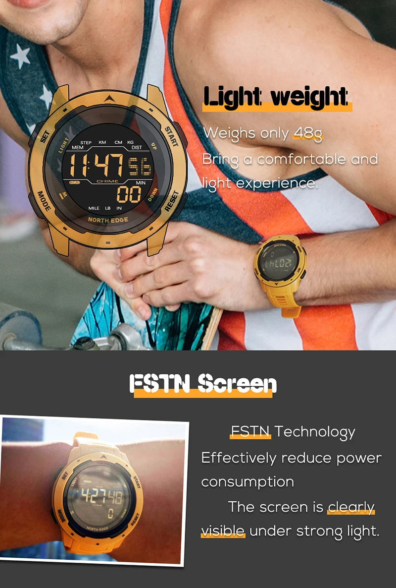 Digital Sports Watch, waterproof and lightweight.