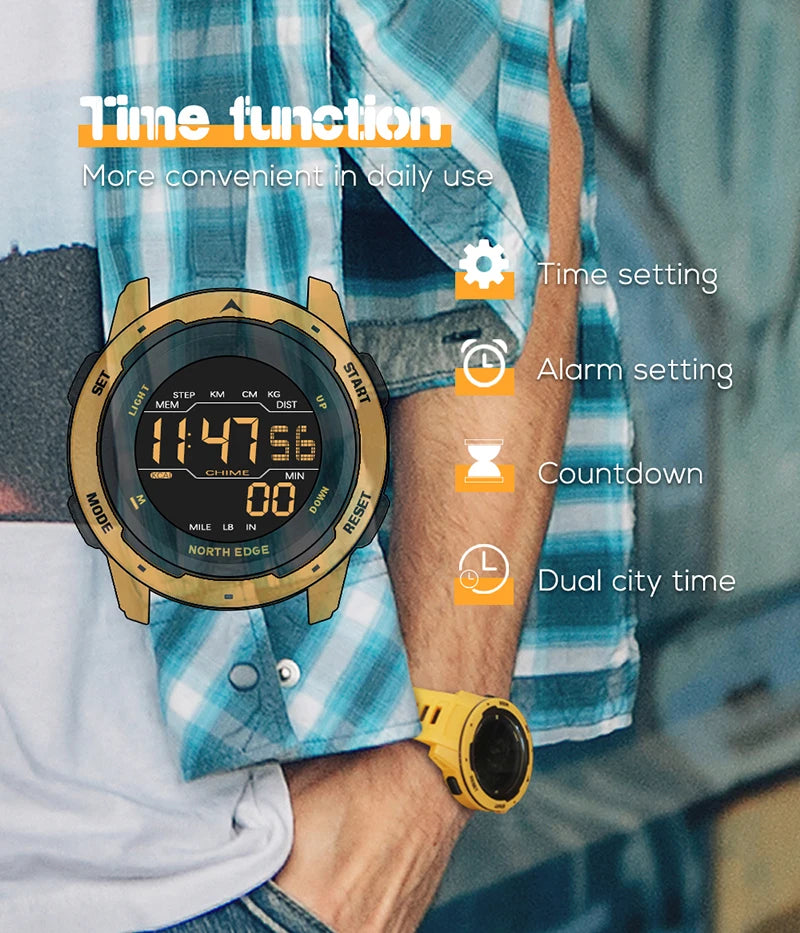 Digital Sports Watch, waterproof and lightweight.