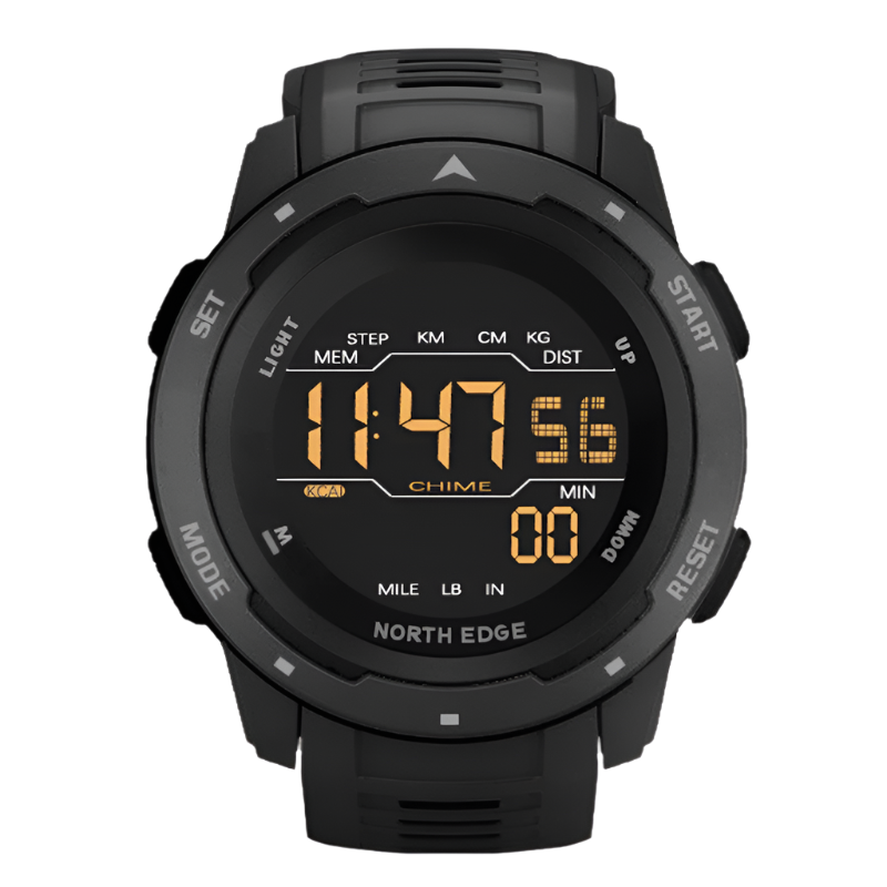 Black Digital Sports Watch, waterproof and lightweight.