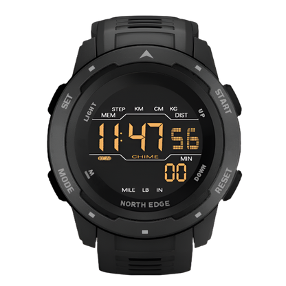 Black Digital Sports Watch, waterproof and lightweight.