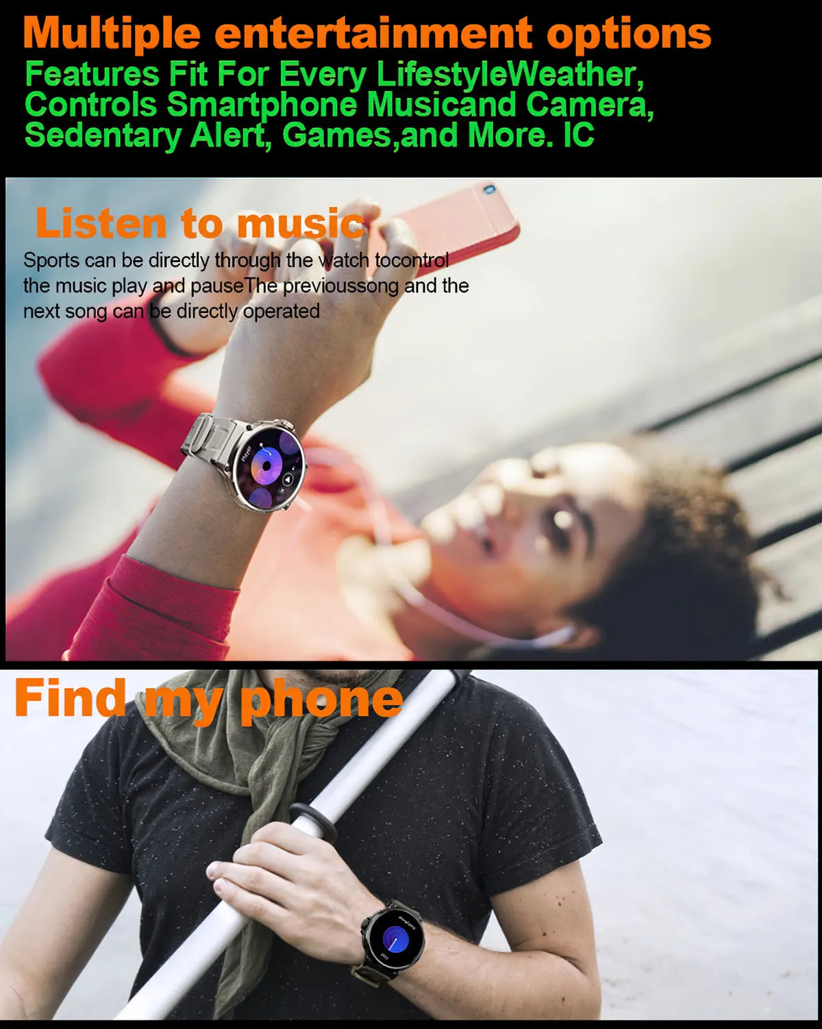 Multisport Watch with fitness tracking features.