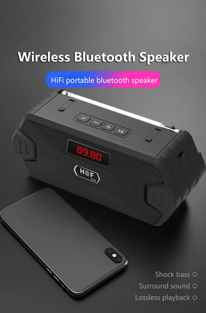 Outdoor Portable Speaker, Bluetooth subwoofer with radio