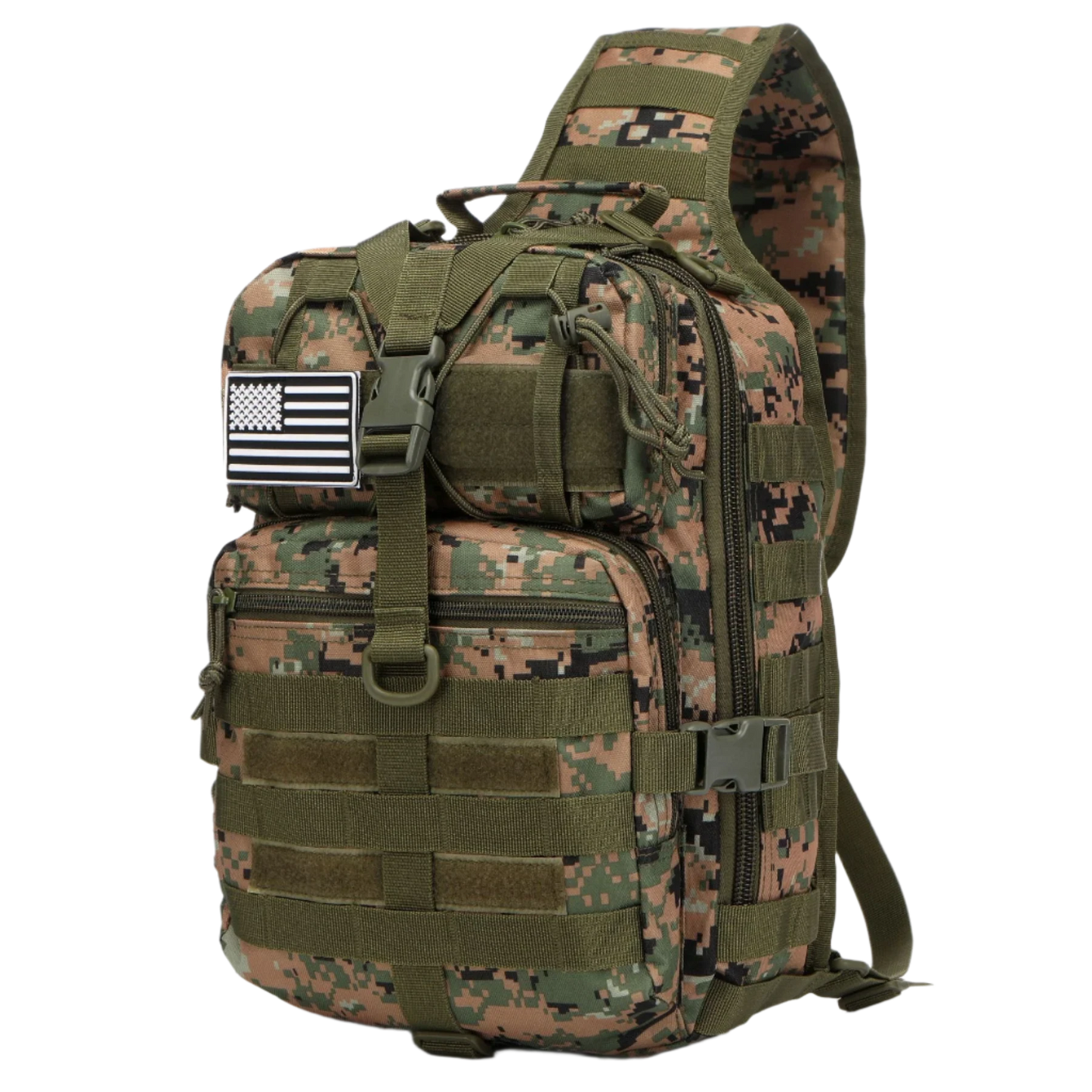 Camo Green Tactical Backpack 15L with MOLLE system