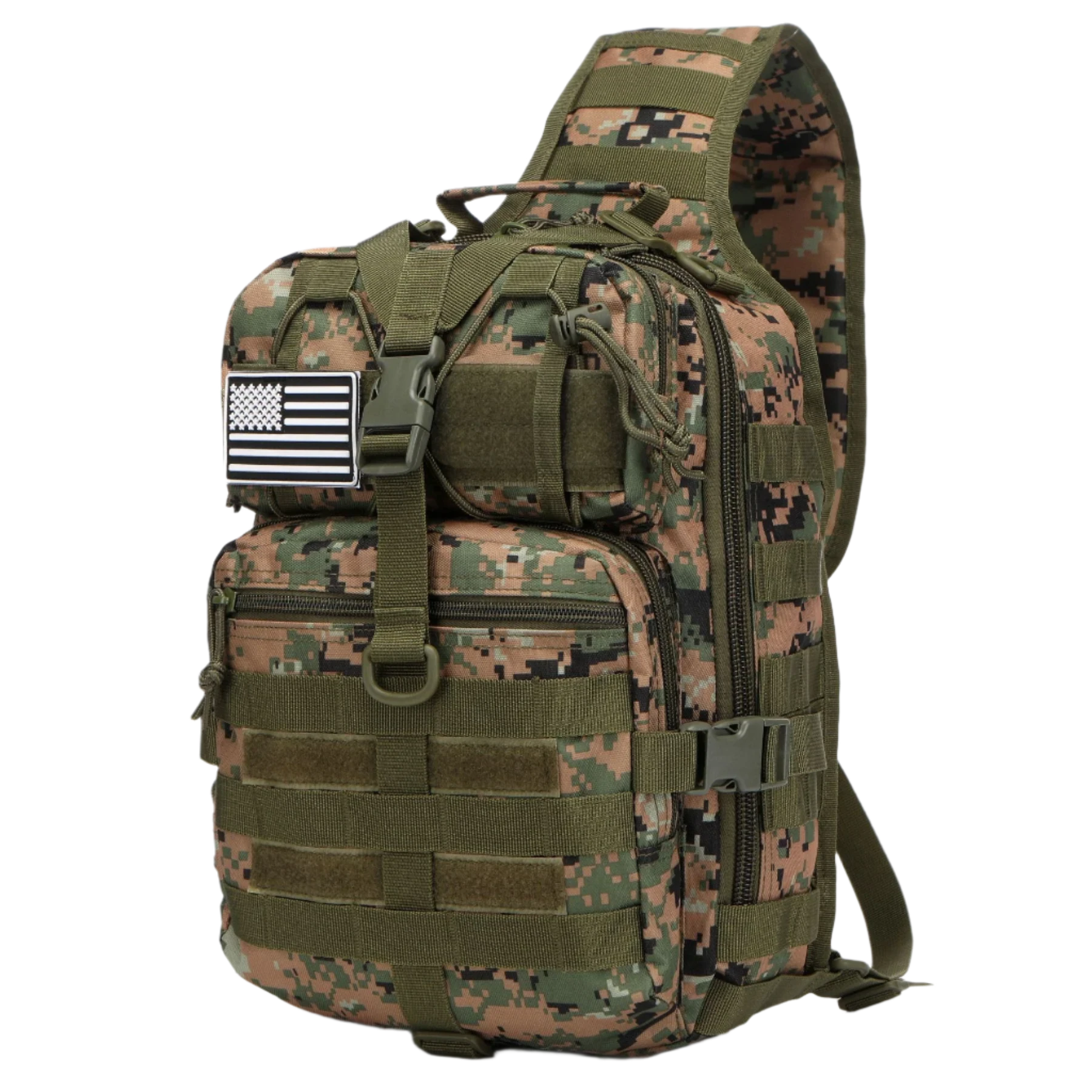 Camo Green Tactical Backpack 15L with MOLLE system