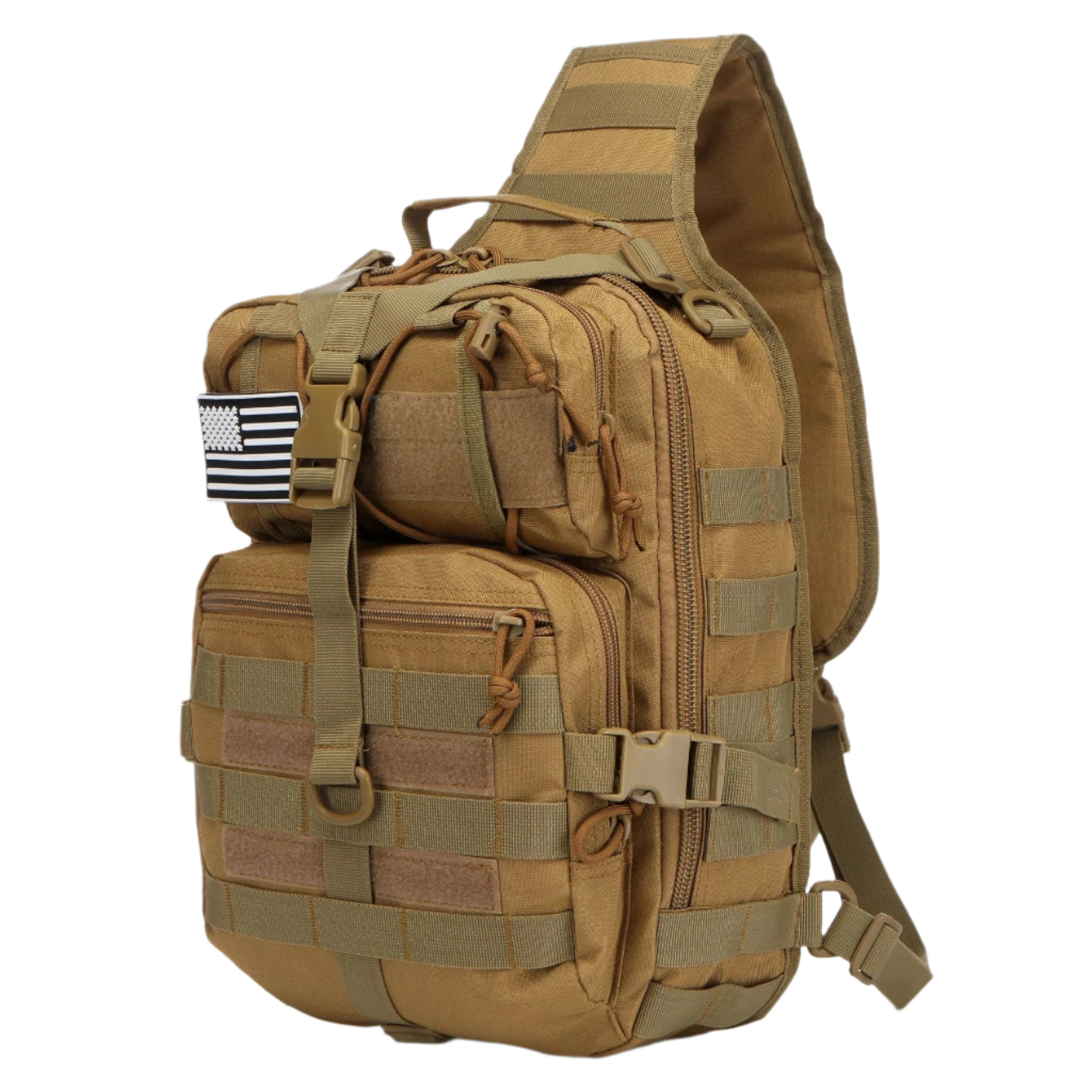 Khaki Tactical Backpack 15L with MOLLE system