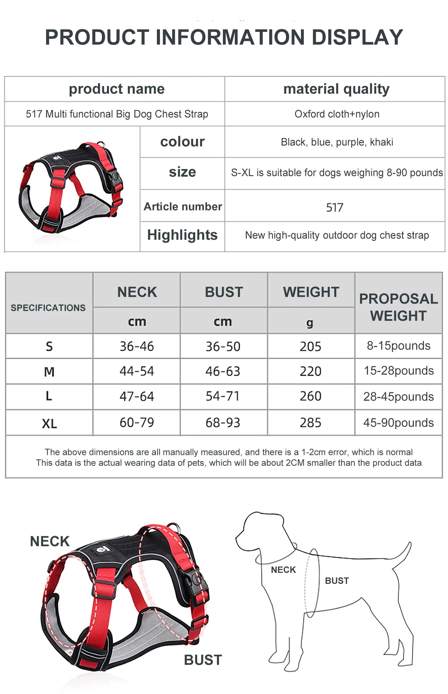 Glacier Waterproof Dog Harness product photo – Lost Lake Outdoor
