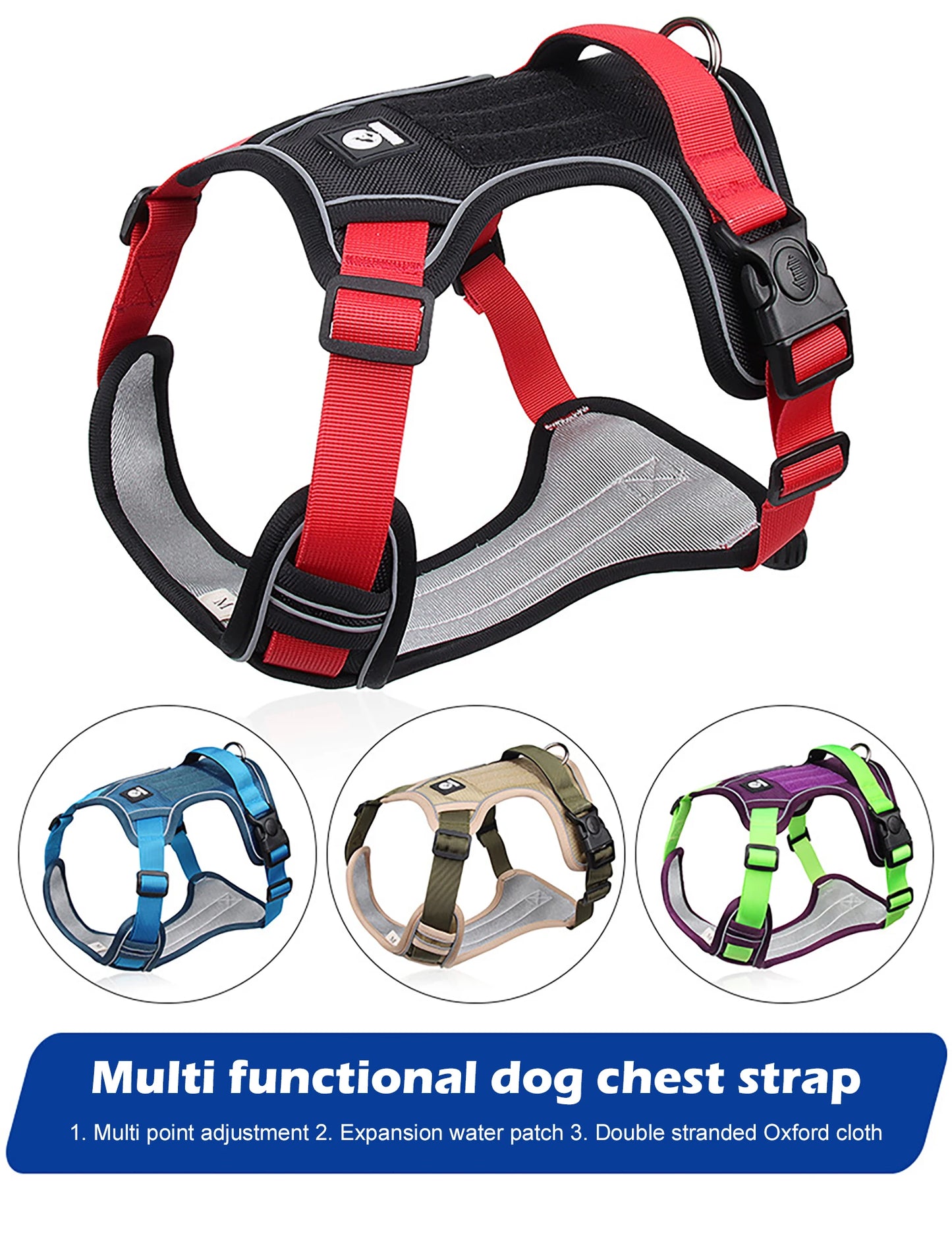 Dog Harness, reflective waterproof no-pull vest.