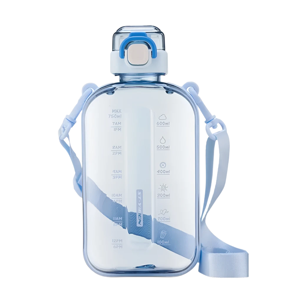 Blue Slim Water Bottle, sleek and portable design.