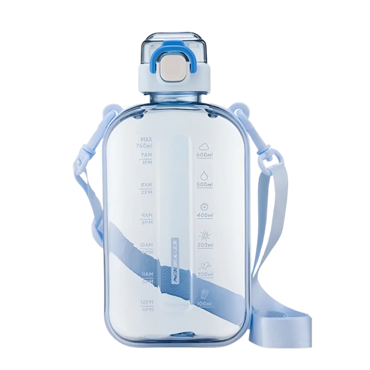 Blue Slim Water Bottle, sleek and portable design.