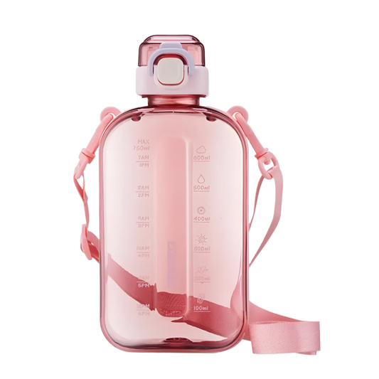 Pink Slim Water Bottle, sleek and portable design.